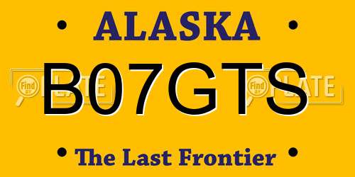 B07GTS Alaska License Plate