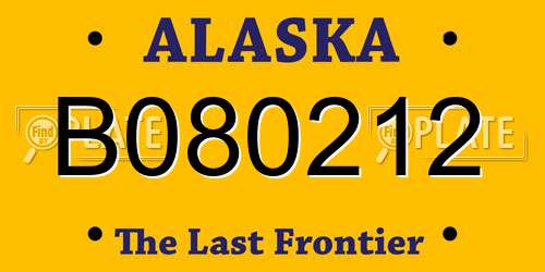 B080212 Alaska License Plate