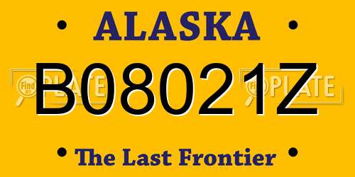 B08021Z Alaska License Plate