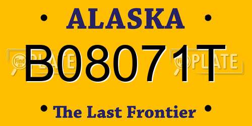 B08071T Alaska License Plate