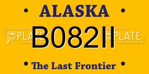 B082II Alaska License Plate