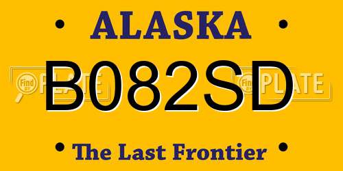 B082SD Alaska License Plate