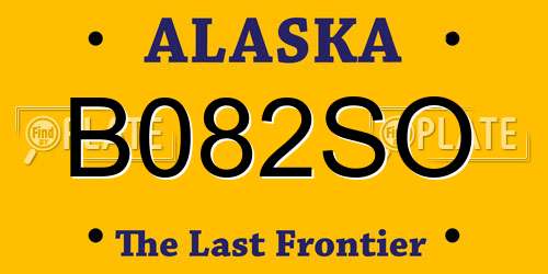 B082SO Alaska License Plate