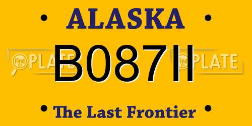 B087II Alaska License Plate