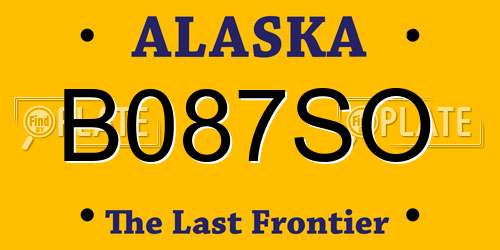 B087SO Alaska License Plate