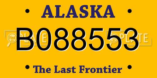 B088553 Alaska License Plate