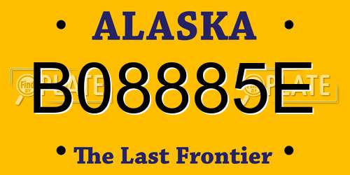 B08885E Alaska License Plate
