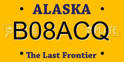 B08ACQ Alaska License Plate
