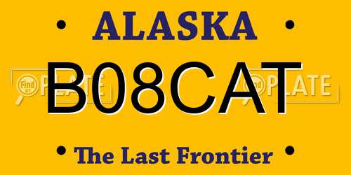 B08CAT Alaska License Plate