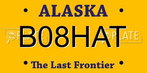 B08HAT Alaska License Plate