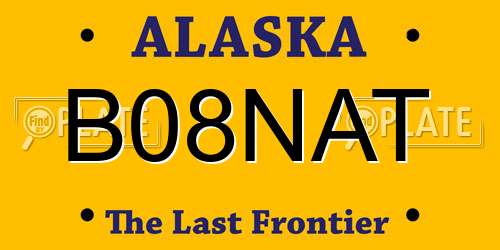 B08NAT Alaska License Plate