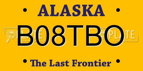 B08TBO Alaska License Plate