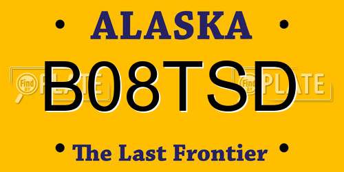 B08TSD Alaska License Plate