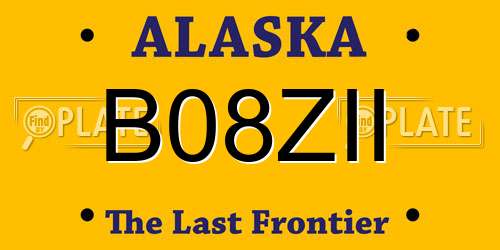 B08ZII Alaska License Plate