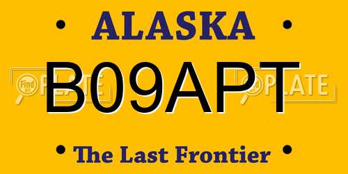 B09APT Alaska License Plate