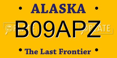 B09APZ Alaska License Plate
