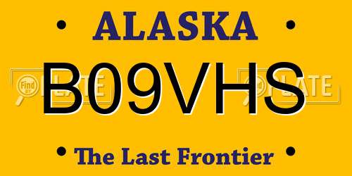 B09VHS Alaska License Plate