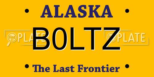 B0LTZ Alaska License Plate