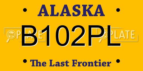 B102PL Alaska License Plate