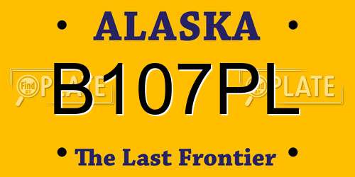 B107PL Alaska License Plate