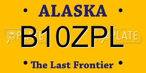 B10ZPL Alaska License Plate