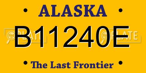 B11240E Alaska License Plate