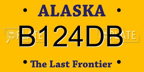 B124DB Alaska License Plate