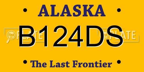 B124DS Alaska License Plate