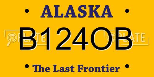 B124OB Alaska License Plate