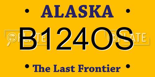 B124OS Alaska License Plate