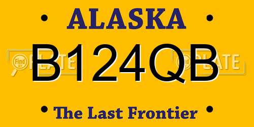 B124QB Alaska License Plate