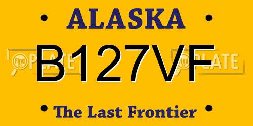B127VF Alaska License Plate