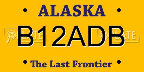 B12ADB Alaska License Plate