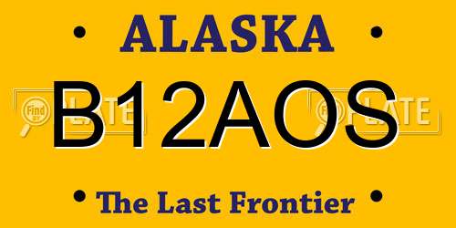 B12AOS Alaska License Plate
