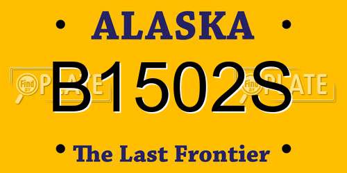 B1502S Alaska License Plate