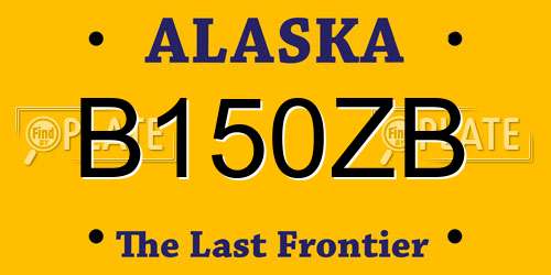 B150ZB Alaska License Plate