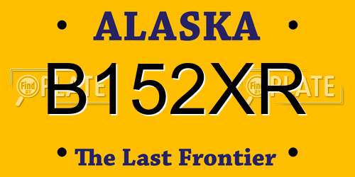 B152XR Alaska License Plate