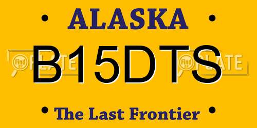 B15DTS Alaska License Plate