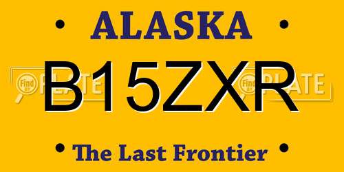 B15ZXR Alaska License Plate