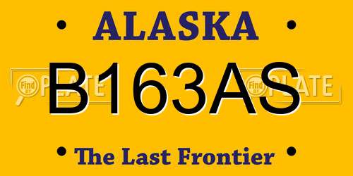 B163AS Alaska License Plate