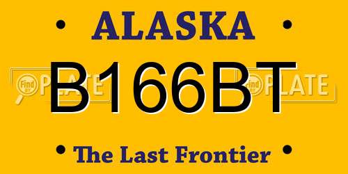 B166BT Alaska License Plate