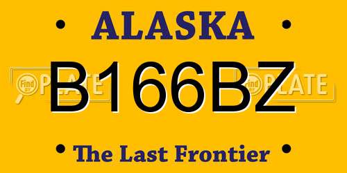B166BZ Alaska License Plate
