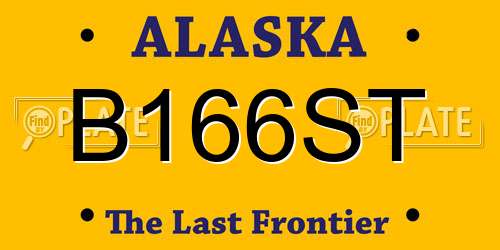 B166ST Alaska License Plate