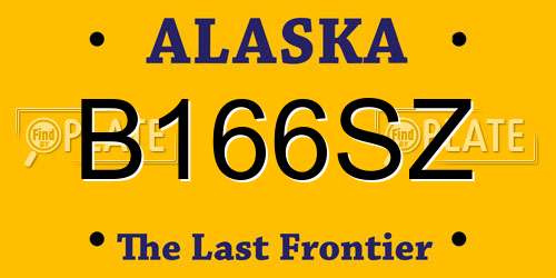 B166SZ Alaska License Plate