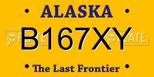 B167XY Alaska License Plate