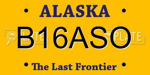 B16ASO Alaska License Plate