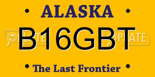 B16GBT Alaska License Plate