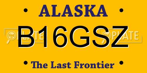 B16GSZ Alaska License Plate