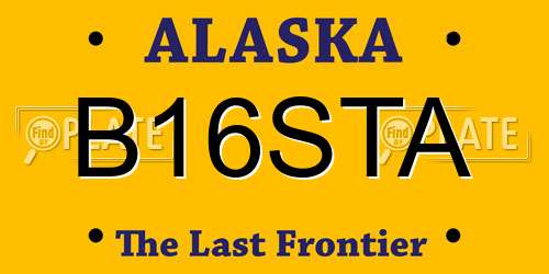 B16STA Alaska License Plate