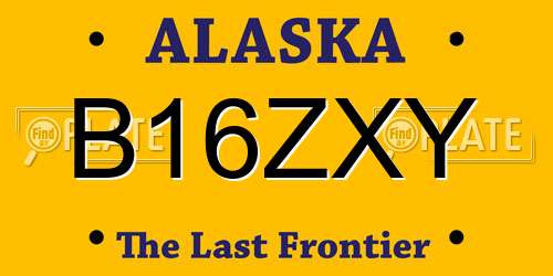 B16ZXY Alaska License Plate